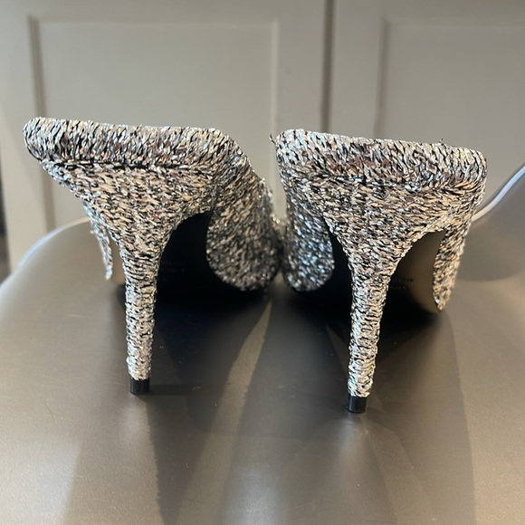 NIB BALENCIAGA KNIFE METALLIC STILETTO MULES IN SILVER. 39/8.5 - Picture 6 of 9